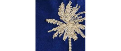 Palm Tree Velvet Blue